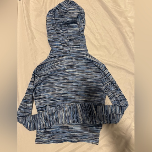American Eagle Outfitters Blue Striped Knit Hoodie & Crop Tank Set - Picture 3 of 7